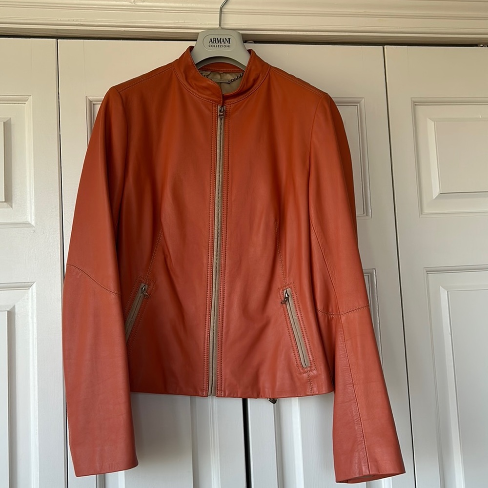 Italian lamb skin leather jacket slightly worn